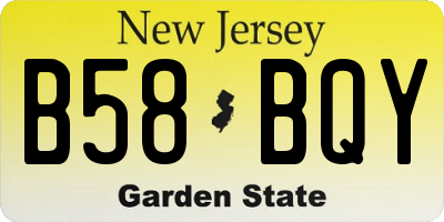 NJ license plate B58BQY