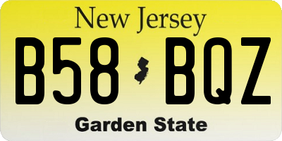 NJ license plate B58BQZ