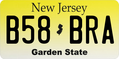 NJ license plate B58BRA