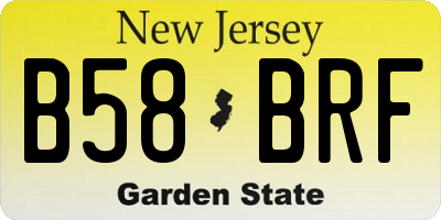 NJ license plate B58BRF
