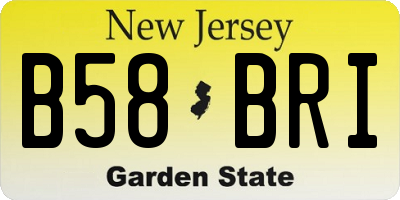 NJ license plate B58BRI