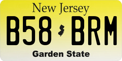 NJ license plate B58BRM