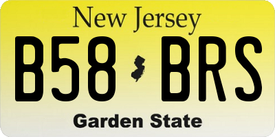 NJ license plate B58BRS