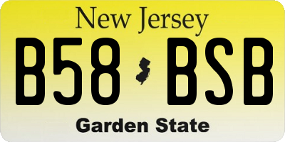 NJ license plate B58BSB