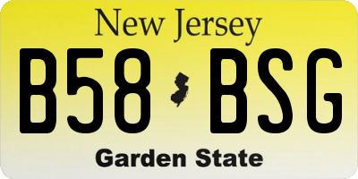 NJ license plate B58BSG