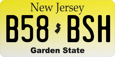 NJ license plate B58BSH