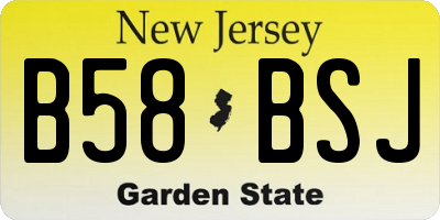 NJ license plate B58BSJ