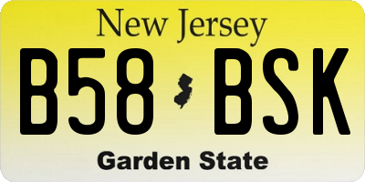 NJ license plate B58BSK