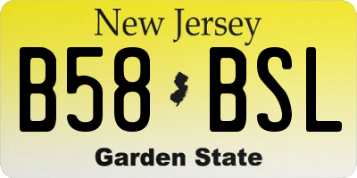 NJ license plate B58BSL