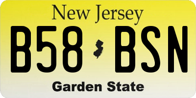 NJ license plate B58BSN