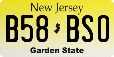 NJ license plate B58BSO