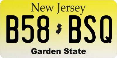NJ license plate B58BSQ