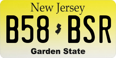 NJ license plate B58BSR