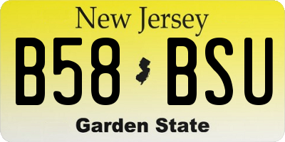 NJ license plate B58BSU