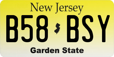NJ license plate B58BSY