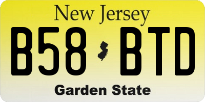 NJ license plate B58BTD