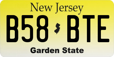 NJ license plate B58BTE