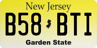 NJ license plate B58BTI