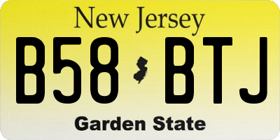NJ license plate B58BTJ
