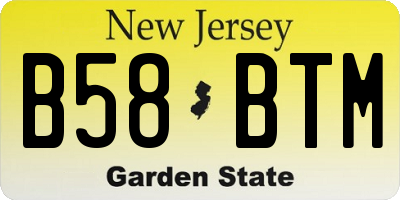 NJ license plate B58BTM