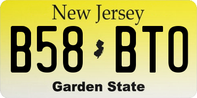 NJ license plate B58BTO
