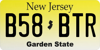 NJ license plate B58BTR