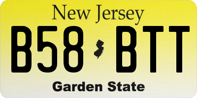 NJ license plate B58BTT