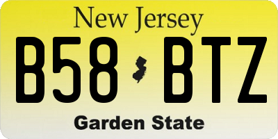 NJ license plate B58BTZ