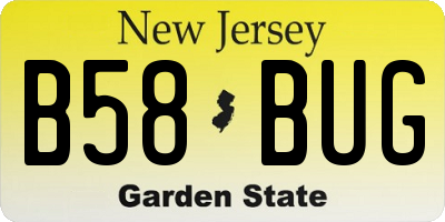 NJ license plate B58BUG