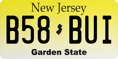 NJ license plate B58BUI