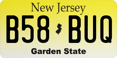 NJ license plate B58BUQ