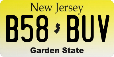 NJ license plate B58BUV