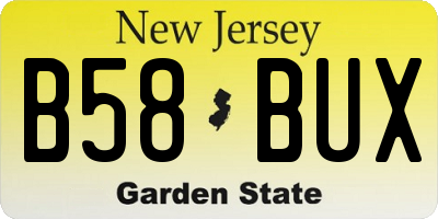 NJ license plate B58BUX