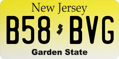 NJ license plate B58BVG