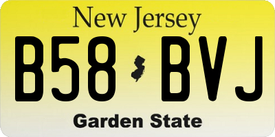 NJ license plate B58BVJ