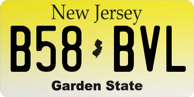 NJ license plate B58BVL