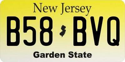 NJ license plate B58BVQ