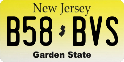 NJ license plate B58BVS