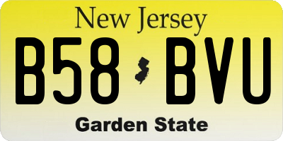 NJ license plate B58BVU