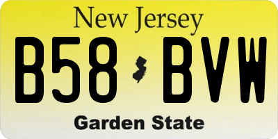 NJ license plate B58BVW