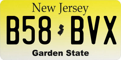 NJ license plate B58BVX