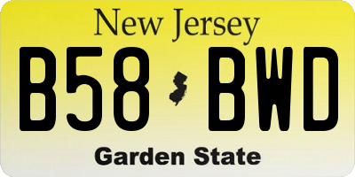 NJ license plate B58BWD