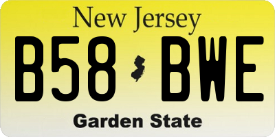 NJ license plate B58BWE