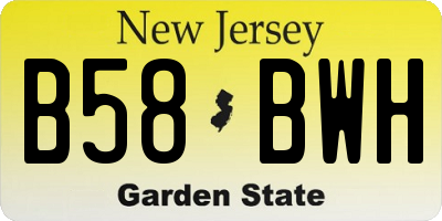 NJ license plate B58BWH