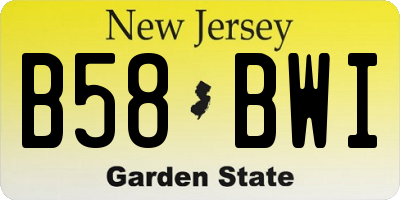 NJ license plate B58BWI