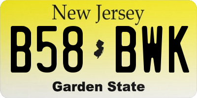 NJ license plate B58BWK