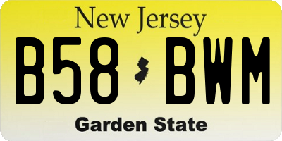NJ license plate B58BWM