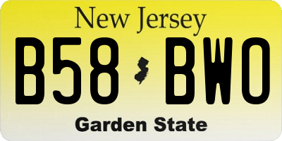 NJ license plate B58BWO