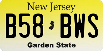 NJ license plate B58BWS