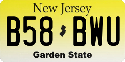 NJ license plate B58BWU